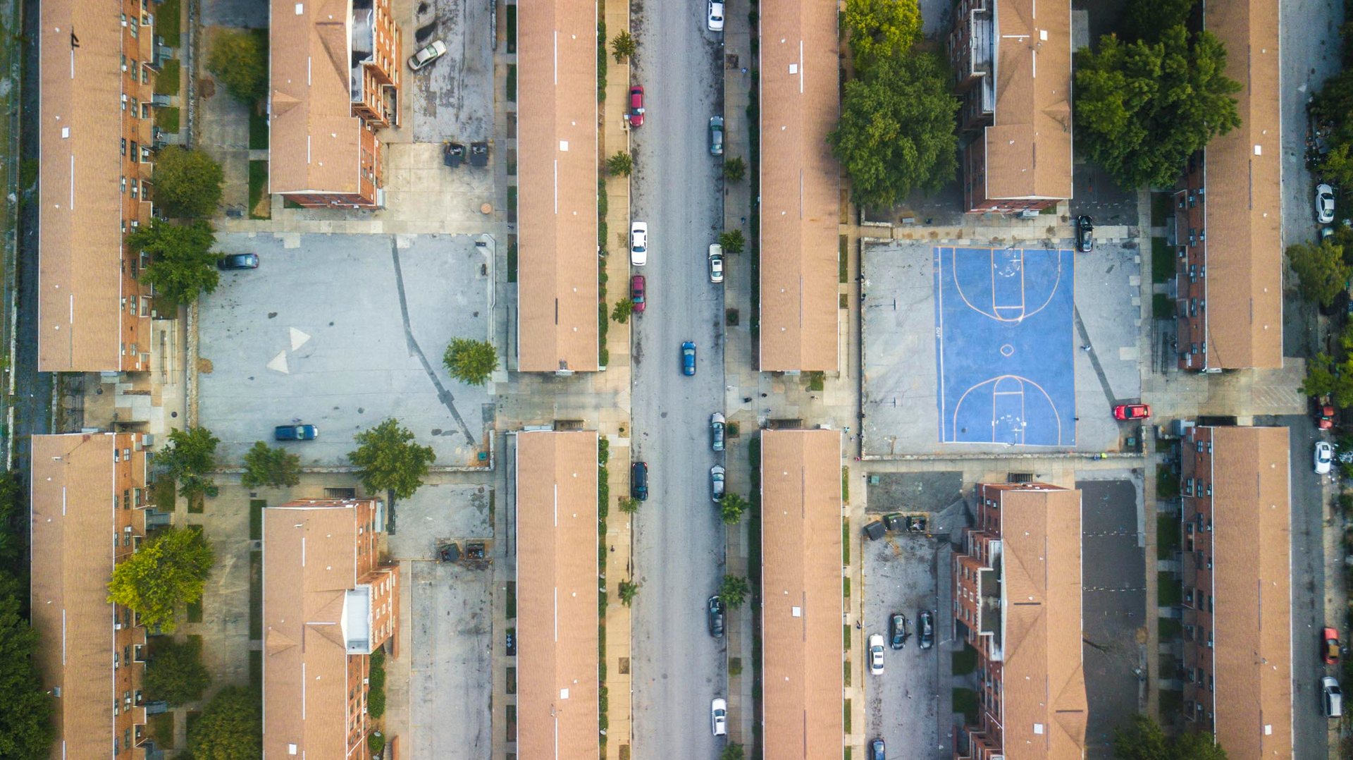 Freddie Gray's apartment complex in Baltimore.